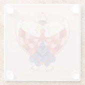 ハートの検索:ハート型ロックブロック ガラスコースター (裏面)