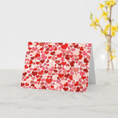 ハートの模様、赤いハート、愛 カード (黄色い花)