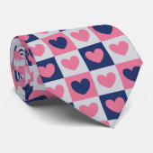 ハートの正方形のバレンタイン ネクタイ (ロール)