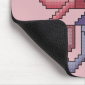 ハートの正方形の十字のステッチのマウスパッド マウスパッド (コーナー)