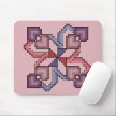 ハートの正方形の十字のステッチのマウスパッド マウスパッド (マウス)