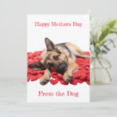 ハートの母の日のカードにカスタムドイツのシェパード シーズンカード (スタンド正面)