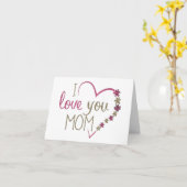 ハートの母の日グリーティングカード カード (黄色い花)