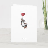 ハートの気球カードを持つおもしろいなバーニーズ・マウンテン・ドッグ カード (裏面)