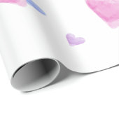 ハートの水彩パステルカラー ラッピングペーパー (ロールコーナー)