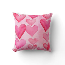 ハートの水彩模様のきれいなピンクと赤のハート