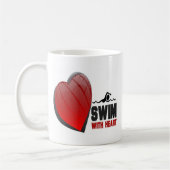 ハートの水泳 コーヒーマグカップ (左)
