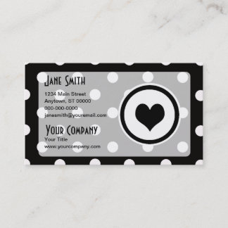 ハートの水玉模様 名刺