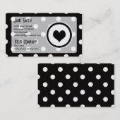 ハートの水玉模様 名刺 (正面/裏面)
