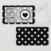 ハートの水玉模様 名刺 (正面/裏面)