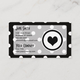 ハートの水玉模様 名刺