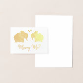 ハートの求婚の金ゴールド象の組 箔カード (ディスプレー)