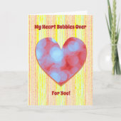 ハートの泡のためにあなたバレンタインデーを愛する カード (正面)