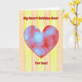 ハートの泡のためにあなたバレンタインデーを愛する カード (黄色い花)