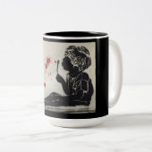 ハートの泡を吹いている男の子 ツートーンマグカップ (正面右)