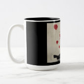 ハートの泡を吹いている男の子 ツートーンマグカップ (左)