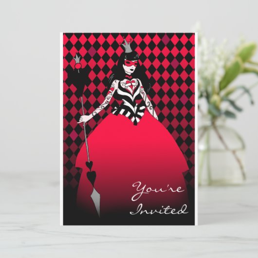 ハートの洗練されたパーティの招待状の女王 招待状 (スタンド正面)
