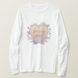 ハートの淡い色合いのイラスト Tシャツ