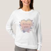 ハートの淡い色合いのイラスト Tシャツ (正面)