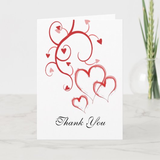 ハートの渦　ありがとうメモ サンキューカード (正面)