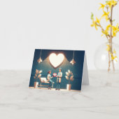 ハートの灯り カード (黄色い花)