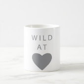 ハートの灰色のW I L D コーヒーマグカップ (中央)