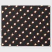 ハートの炎との黒 ラッピングペーパー (フラット)