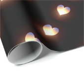 ハートの炎との黒 ラッピングペーパー (ロールコーナー)