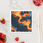 ハートの炎と空 スタンダードカクテルナプキン (インサイチュ)