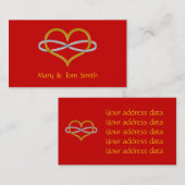 ハートの無限金ゴールドの銀 名刺 (正面/裏面)