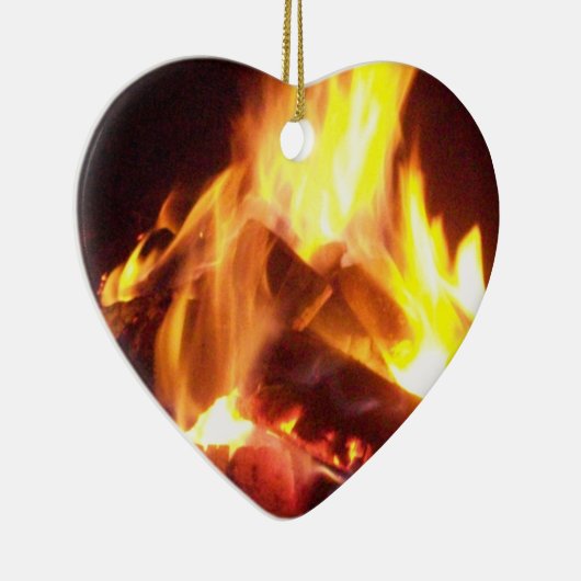 ハートの燃えるクリスマスのオーナメント セラミックオーナメント (右)
