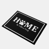 ハートの犬の足跡 - HOME- 名入れ対応 ドアマット (アングル)