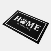 ハートの犬の足跡 - HOME- 名入れ対応 ドアマット (アングル)