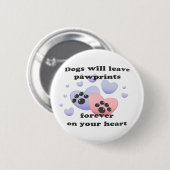 ハートの犬Pawprints 缶バッジ (正面&裏面)
