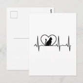 ハートの猫の鼓動 ポストカード (正面/裏面)