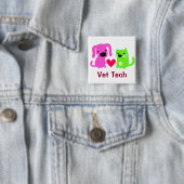 ハートの獣医の技術犬及び猫 缶バッジ (インサイチュ)