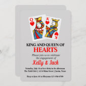 ハートの王と女王のエンゲージメントパーティー 招待状 (正面/裏面)