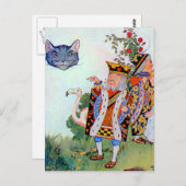 ハートの王と女王、アリスとチェシャ猫 ポストカード (正面/裏面)