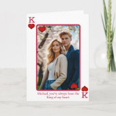 ハートの王の写真カスタムテキスト バレンタインデー シーズンカード (正面)