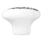 ハートの王冠のティアラのノブの銀製の女王 セラミックノブ (側面)