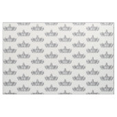 ハートの王冠のティアラの生地の白黒女王 ファブリック (ファットクウォーター)