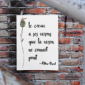 ハートの理由は詩的な愛フランスの引用文 ポスター