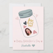 ♥ハートの瓶とあなたの顔のグリーティングカード シーズンカード (正面)