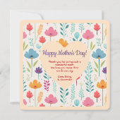 ハートの甘いフローラ背景マザーズデイカード カード (正面)