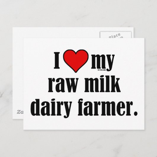 ハートの生乳の農家 ポストカード (正面/裏面)