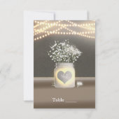 ハートの発光メイソンジャー & ベイビーズブレス テーブル 招待状 (裏面)