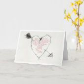 "ハートの発根" カード (黄色い花)