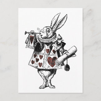 ハートの白うさぎ – Alice in Wonderland ポストカード
