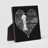 ハートの白文字を入力 フォトプラーク (正面)