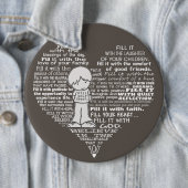 ハートの白文字を塗りつぶし/ダークブラウン 缶バッジ (インサイチュ)